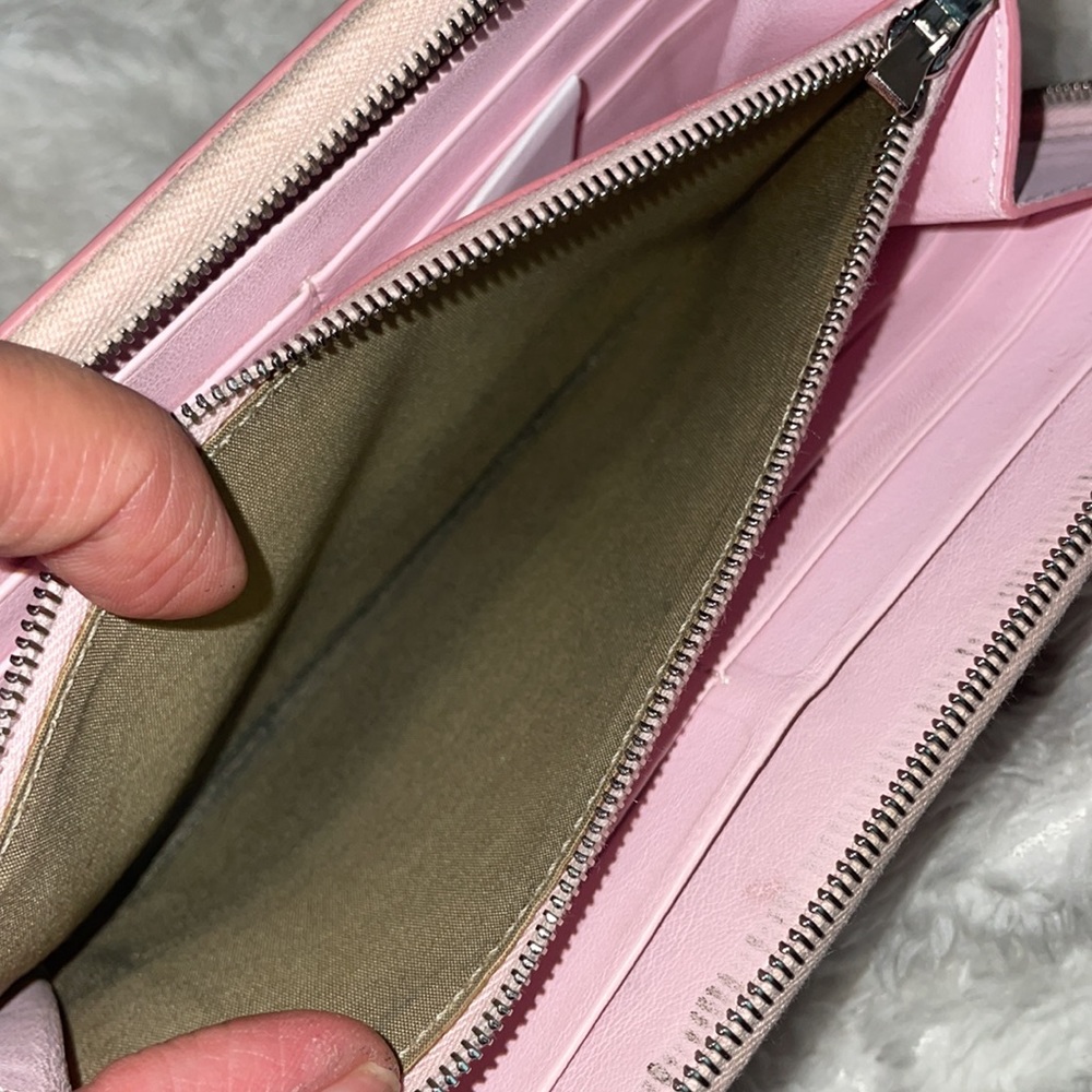Celine bubble gum pink and black lambskin colorblock zip around wallet - Picture 5 of 7